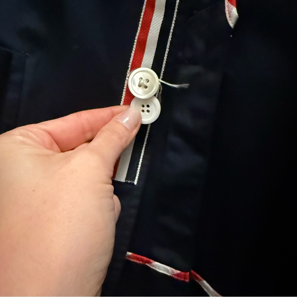 Thom Browne Dark Blue Men's Jacket with Red Accents - Picture 13 of 13
